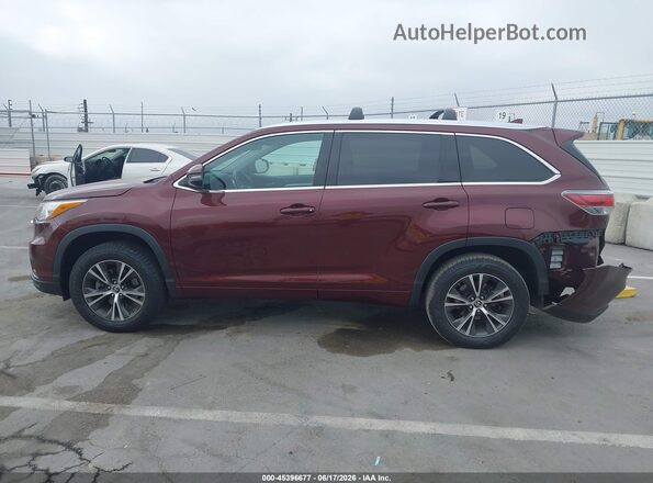 5TDKKRFH1GS163154 2016 TOYOTA HIGHLANDER Бордовый Панорамный вид салона 360°