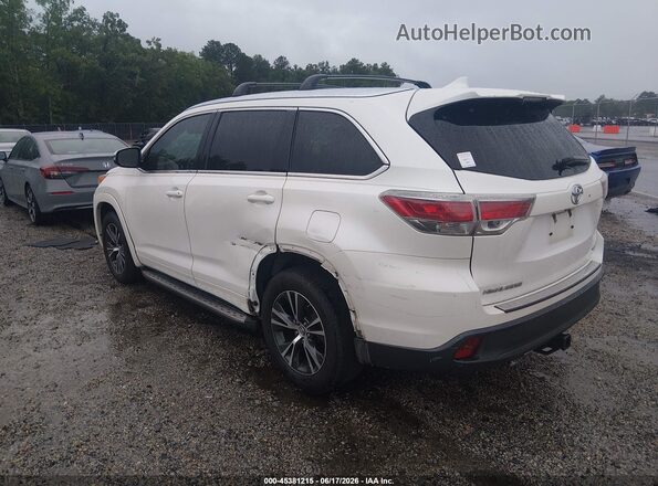 5TDKKRFH5GS129153 2016 TOYOTA HIGHLANDER White Tył lewy