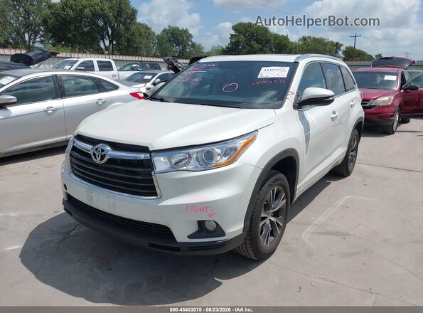 5TDKKRFH6GS127511 2016 TOYOTA HIGHLANDER White წინა მარცხენა ხედი სამი მეოთხედიდან