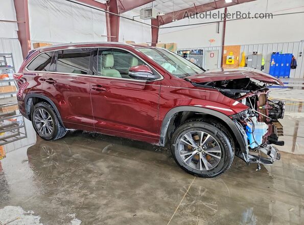 5TDKKRFH6GS159942 2016 TOYOTA HIGHLANDER Burgundy Front right