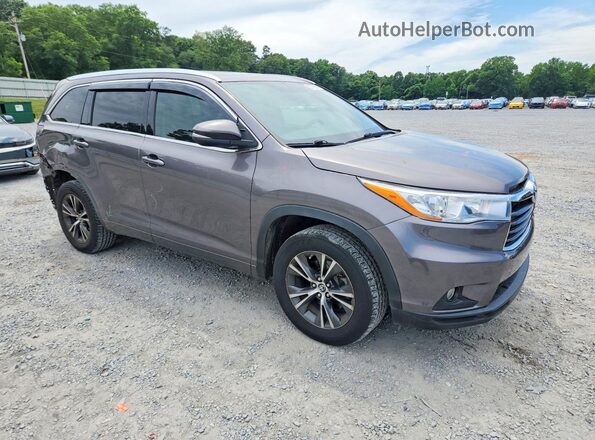 5TDKKRFH6GS504662 2016 TOYOTA HIGHLANDER Gray Front right