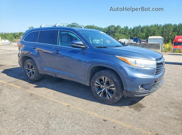 5TDKKRFH7GS504993 2016 TOYOTA HIGHLANDER Blue Delantero derecho