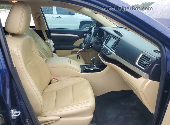 5TDKKRFHXGS174928 2016 TOYOTA HIGHLANDER Blue წინა სალონის ხედი