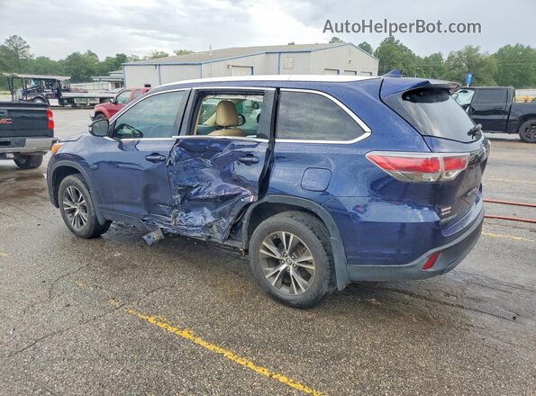 5TDKKRFHXGS174928 2016 TOYOTA HIGHLANDER Blue უკანა მარცხენა