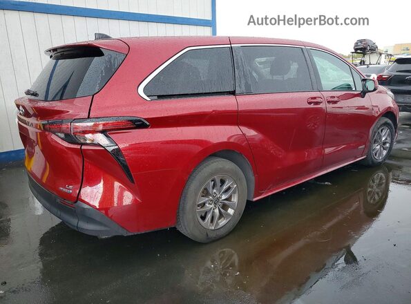 5TDKRKEC5MS042986 2021 TOYOTA SIENNA Red Trasero derecho