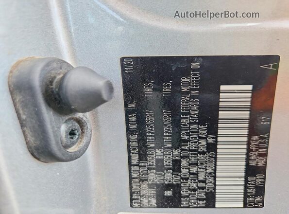 5TDKSKFC1MS003735 2021 TOYOTA SIENNA Silver Vista de la etiqueta del VIN