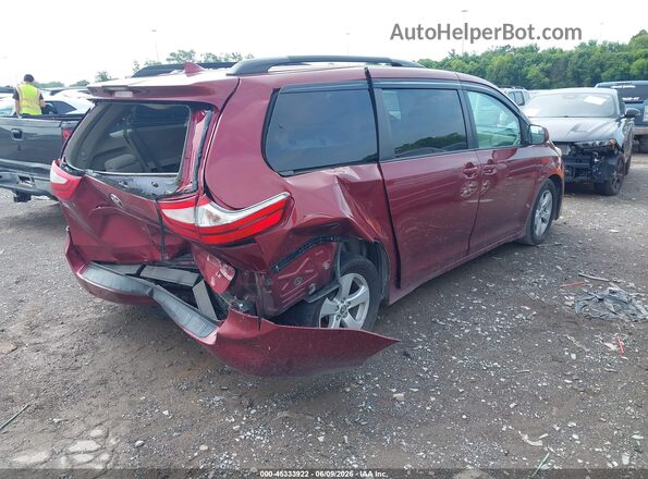 5TDKZ3DC1JS959992 2018 TOYOTA SIENNA Maroon Հետևի աջ