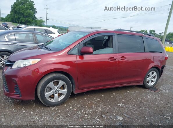 5TDKZ3DC1JS959992 2018 TOYOTA SIENNA Maroon Սալոնի 360 աստիճան տեսք