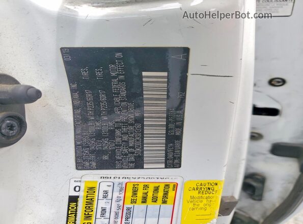 5TDKZ3DC2KS013160 2019 TOYOTA SIENNA White VIN sticker view