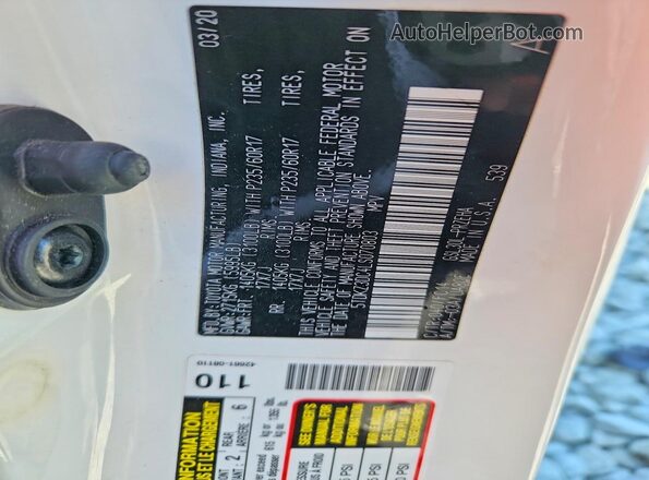 5TDKZ3DC4LS070803 2020 TOYOTA SIENNA White Widok wnętrza 360 stopni