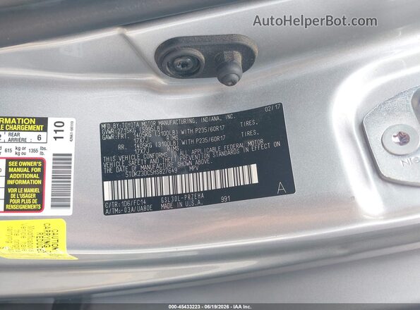 5TDKZ3DC5HS827649 2017 TOYOTA SIENNA White Вид підкапотного простору