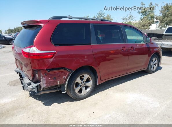 5TDKZ3DC5HS874910 2017 TOYOTA SIENNA Burgundy უკანა მარჯვენა