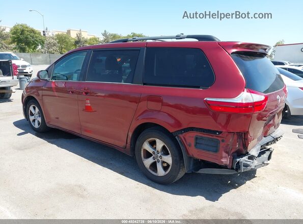 5TDKZ3DC5HS874910 2017 TOYOTA SIENNA Burgundy უკანა მარცხენა