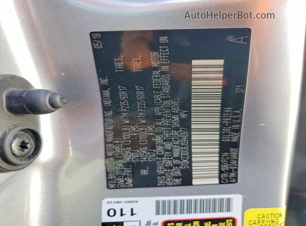 5TDKZ3DC6JS946977 2018 TOYOTA SIENNA Silver 