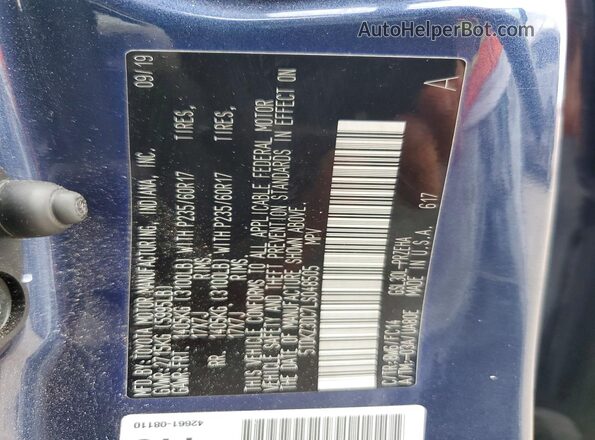 5TDKZ3DC7LS048505 2020 TOYOTA SIENNA Blue VIN sticker view