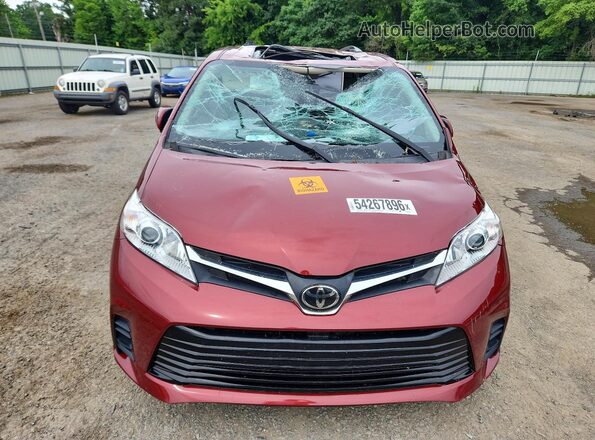 5TDKZ3DC9LS086219 2020 TOYOTA SIENNA Maroon Widok z przodu