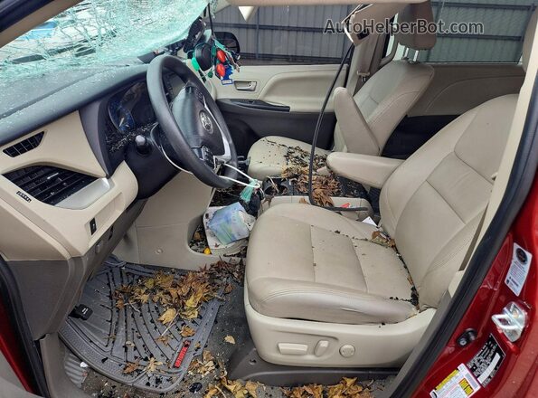 5TDKZ3DC9LS086219 2020 TOYOTA SIENNA Maroon Widok wnętrza z przodu