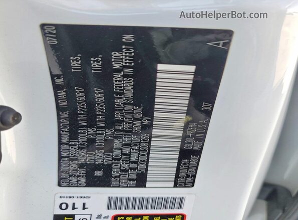 5TDKZ3DCXLS081269 2020 TOYOTA SIENNA White VIN sticker view