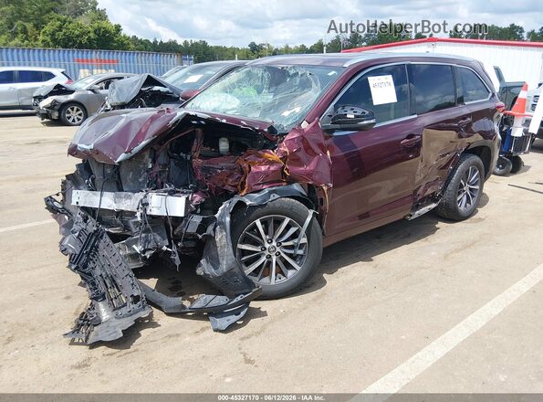 5TDKZRFH0JS263040 2018 TOYOTA HIGHLANDER Maroon Vista tres cuartos delantera izquierda