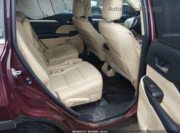 5TDKZRFH0JS263040 2018 TOYOTA HIGHLANDER Maroon Vista de la etiqueta del VIN