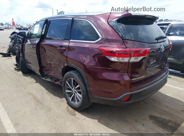 5TDKZRFH0JS263040 2018 TOYOTA HIGHLANDER Maroon Trasero izquierdo
