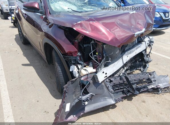5TDKZRFH0JS263040 2018 TOYOTA HIGHLANDER Maroon Vista frontal