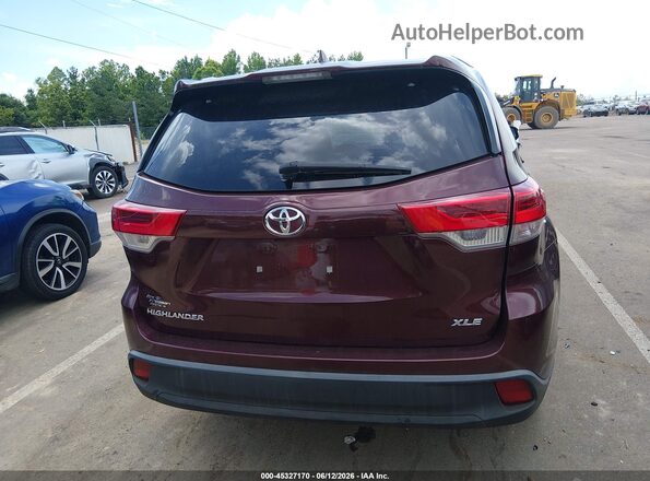 5TDKZRFH0JS263040 2018 TOYOTA HIGHLANDER Maroon 