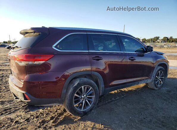 5TDKZRFH2KS342355 2019 TOYOTA HIGHLANDER Burgundy Rear right