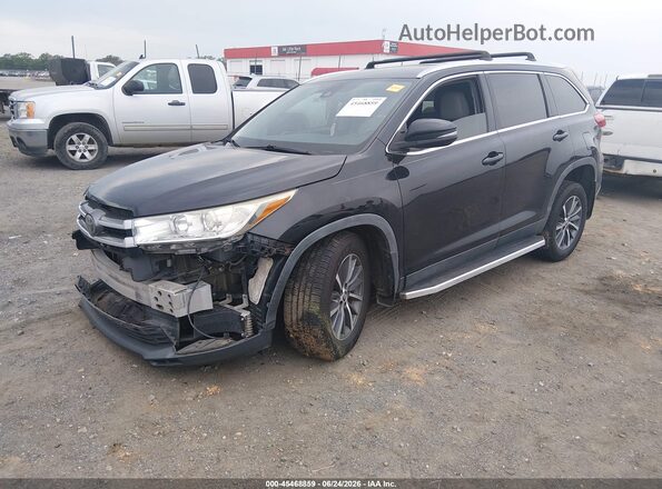 5TDKZRFH2KS570856 2019 TOYOTA HIGHLANDER Black Առջևի ձախ երեք քառորդ տեսարան