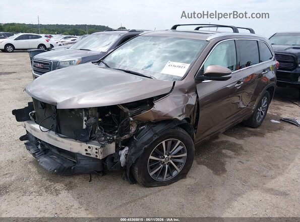 5TDKZRFH4JS265437 2018 TOYOTA HIGHLANDER Brown Front left