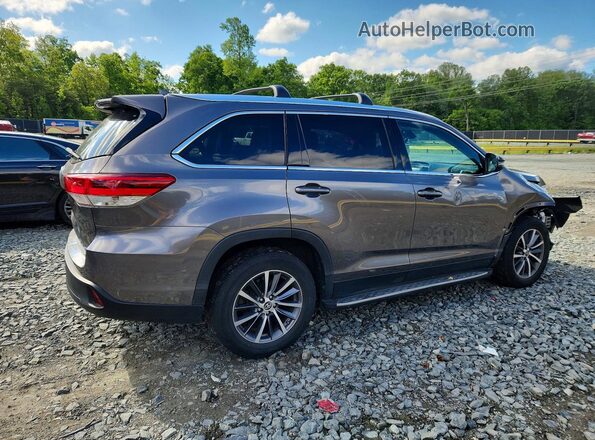 5TDKZRFH5KS324044 2019 TOYOTA HIGHLANDER Gray Rear right