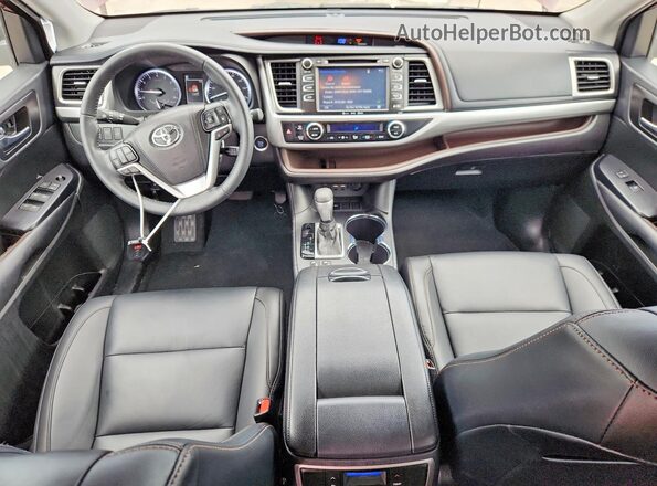 5TDKZRFH6KS301159 2019 TOYOTA HIGHLANDER Brown Առջևի վահանակի տեսք