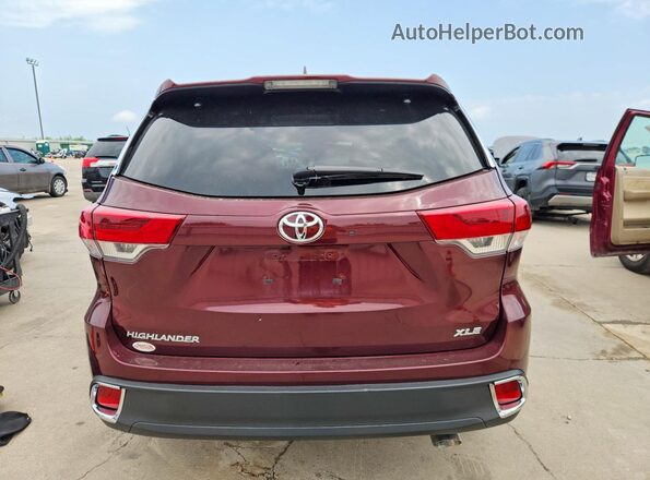 5TDKZRFH6KS301159 2019 TOYOTA HIGHLANDER Brown Հետևի տեսք