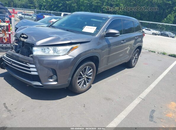5TDKZRFH7JS533767 2018 TOYOTA HIGHLANDER Gray Առջևի ձախ երեք քառորդ տեսարան
