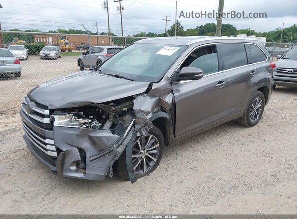 5TDKZRFH7JS544235 2018 TOYOTA HIGHLANDER Gray წინა მარცხენა ხედი სამი მეოთხედიდან
