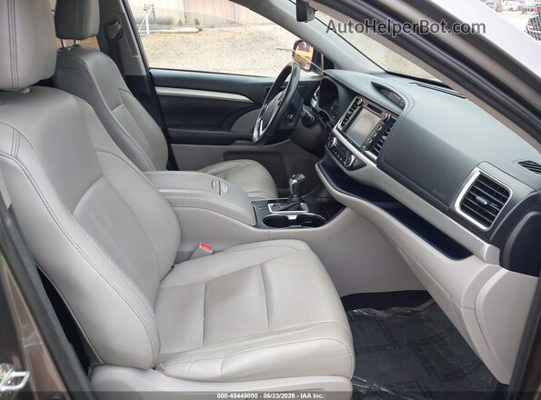 5TDKZRFH7JS544235 2018 TOYOTA HIGHLANDER Gray წინა სალონის ხედი