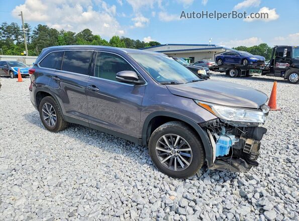 5TDKZRFH8KS329075 2019 TOYOTA HIGHLANDER Gray Front right
