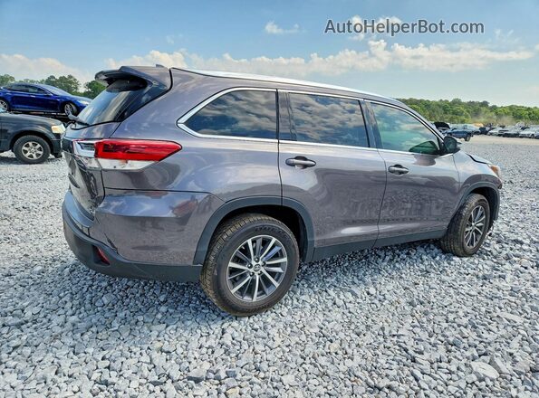 5TDKZRFH8KS329075 2019 TOYOTA HIGHLANDER Gray Rear right