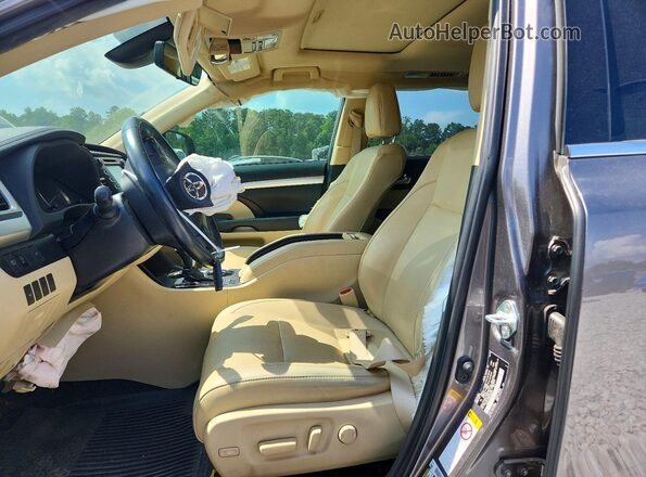 5TDKZRFH8KS329075 2019 TOYOTA HIGHLANDER Gray Front interior view