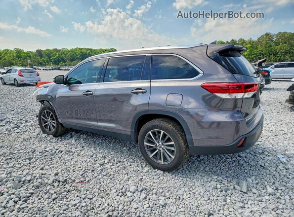 5TDKZRFH8KS329075 2019 TOYOTA HIGHLANDER Gray Rear left