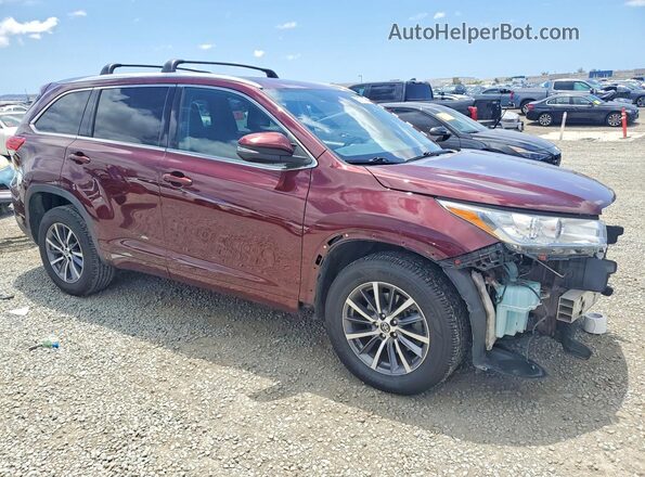 5TDKZRFHXJS281108 2018 TOYOTA HIGHLANDER Бордовый 