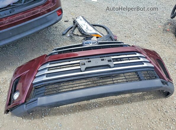 5TDKZRFHXJS281108 2018 TOYOTA HIGHLANDER Бордовый 