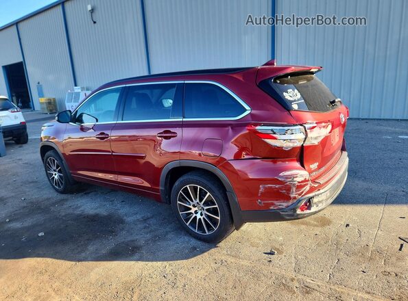 5TDKZRFHXJS539000 2018 TOYOTA HIGHLANDER Red Задня ліва чверть