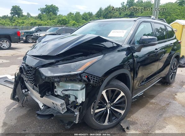 5TDLZRAH6MS065062 2021 TOYOTA HIGHLANDER Black წინა მარცხენა ხედი სამი მეოთხედიდან