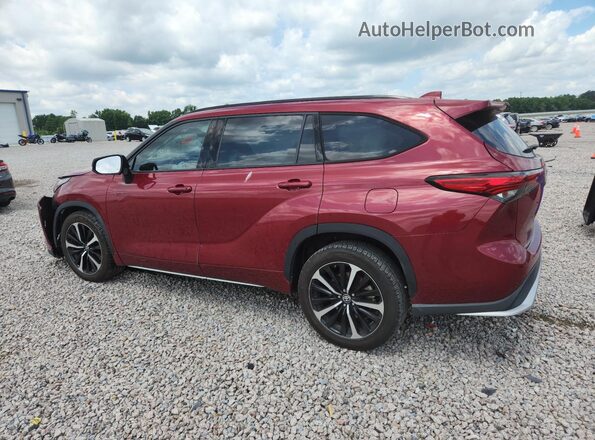 5TDLZRAH9MS049583 2021 TOYOTA HIGHLANDER Burgundy უკანა მარცხენა