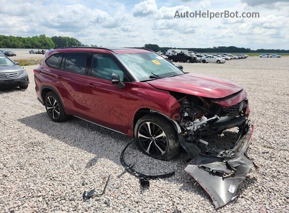5TDLZRAH9MS049583 2021 TOYOTA HIGHLANDER Burgundy წინა მარჯვენა