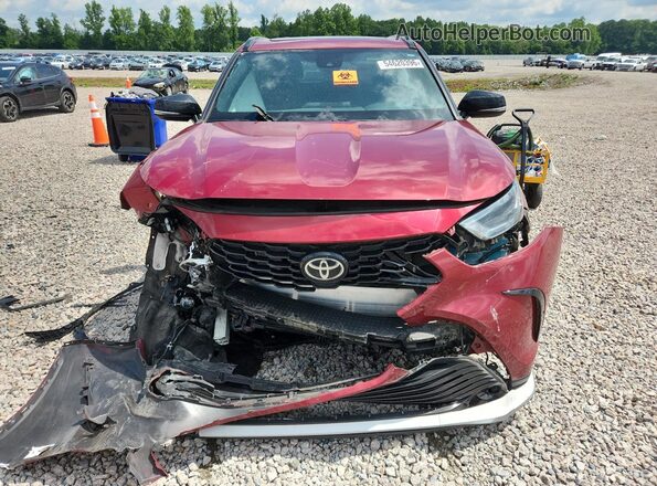 5TDLZRAH9MS049583 2021 TOYOTA HIGHLANDER Burgundy წინა ხედი