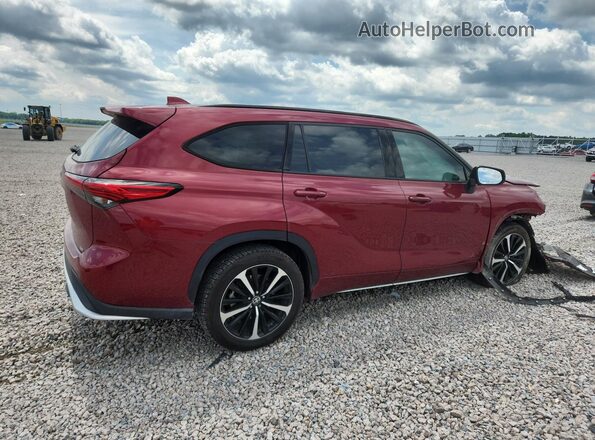 5TDLZRAH9MS049583 2021 TOYOTA HIGHLANDER Burgundy უკანა მარჯვენა