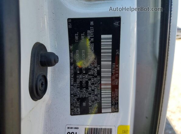 5TDXK3DC4GS742181 2016 TOYOTA SIENNA White Вид наклейки з VIN-кодом