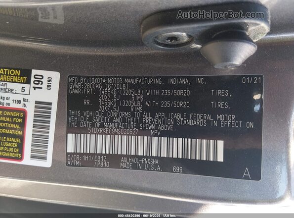 5TDXRKEC9MS020527 2021 TOYOTA SIENNA Gray Engine compartment view